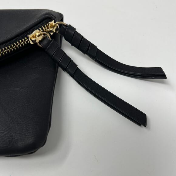 Street Level Crossbody Convertible Flap and Zip Top Bag Black Gold - Picture 2 of 5